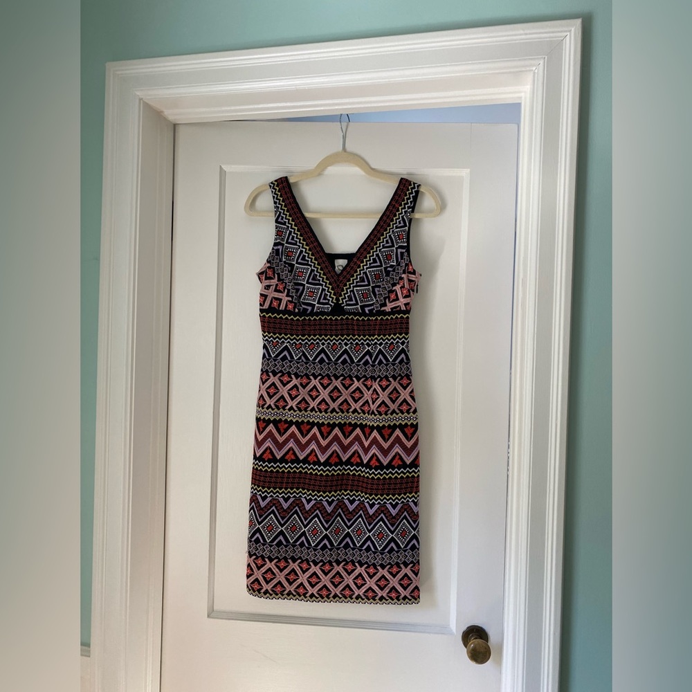 Anthropologie Akemi + Kin Geo-Embroidered Column Dress 4 Petite